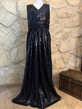 Navy Sequin Gown Size 12